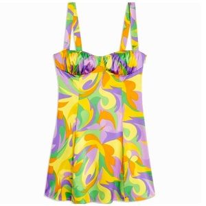 WeWoreWhat Strapless Minidress Psychedelic Retro